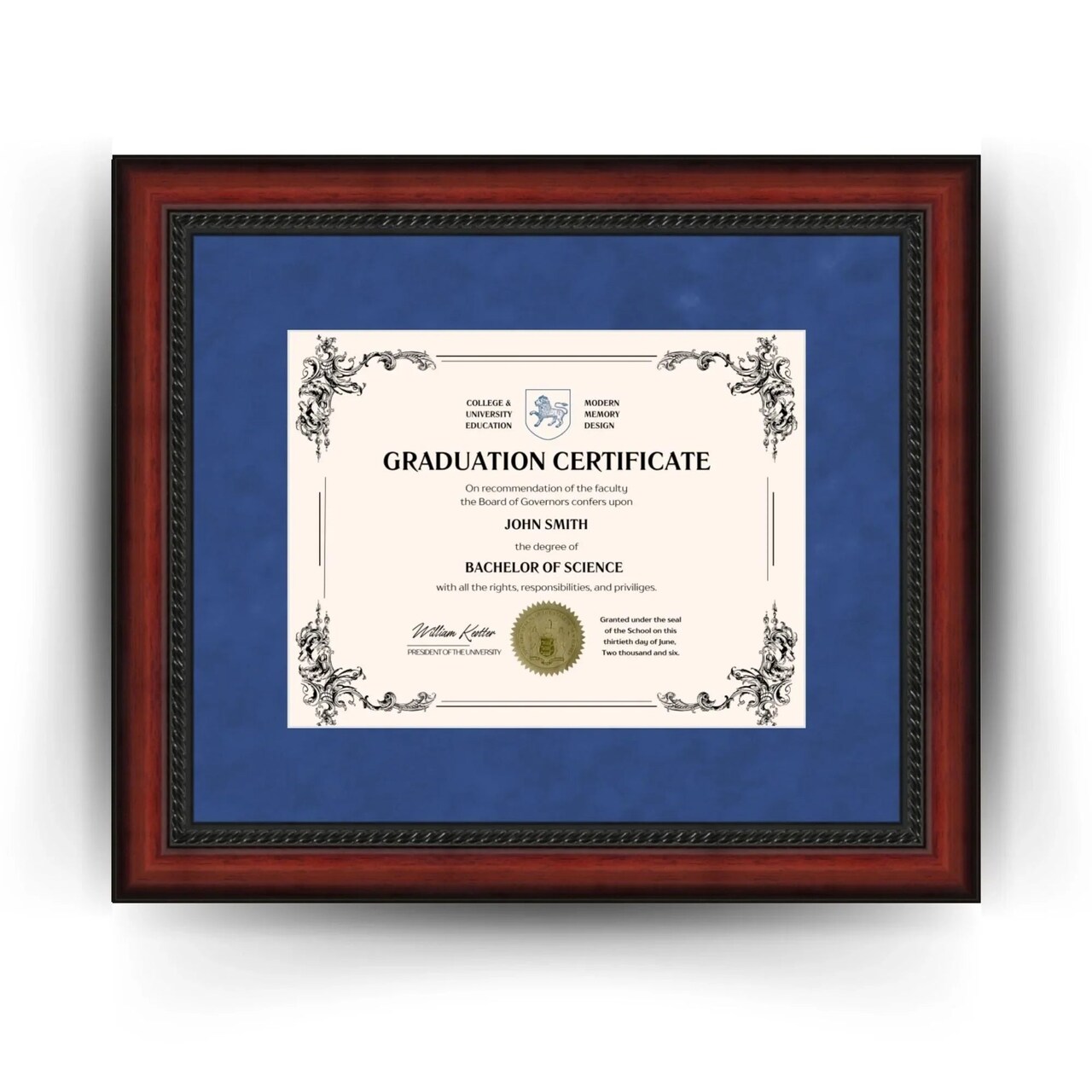 University of Washington 11x14 Diploma Frame for 8.5x11 Certificate Blue